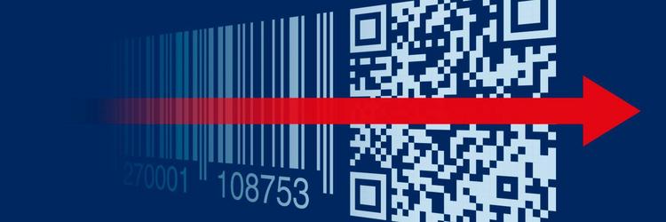 Strichcode mit QR-Code