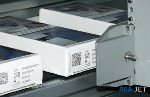 Faltschachtelkennzeichnung mit DataMatrix-Code Tablettenpackungen